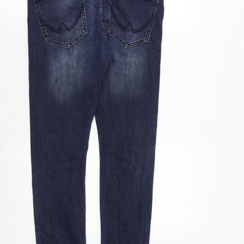 Superdry Mens Blue Cotton Skinny Jeans Size 30 in Slim Zip