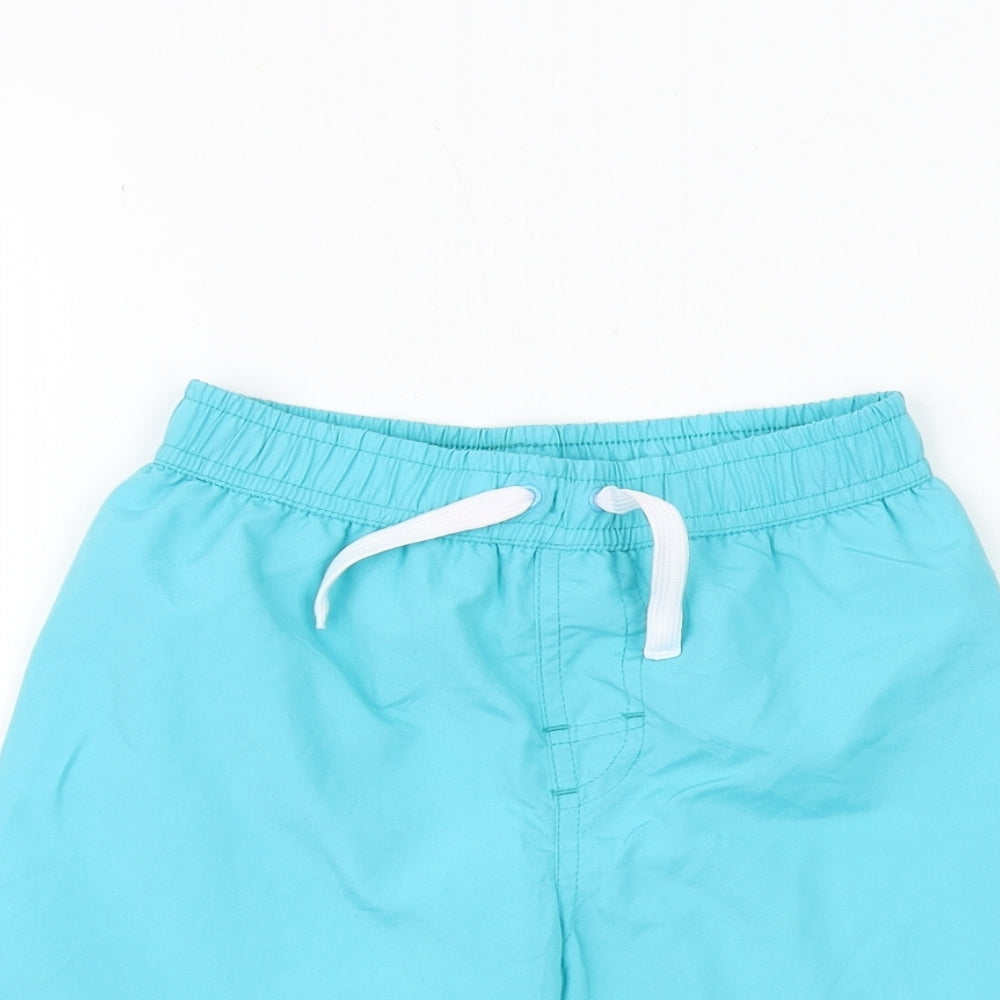 URBAN RASCALS Boys Blue Polyester Sweat Shorts Size 6 Years Regular Drawstring