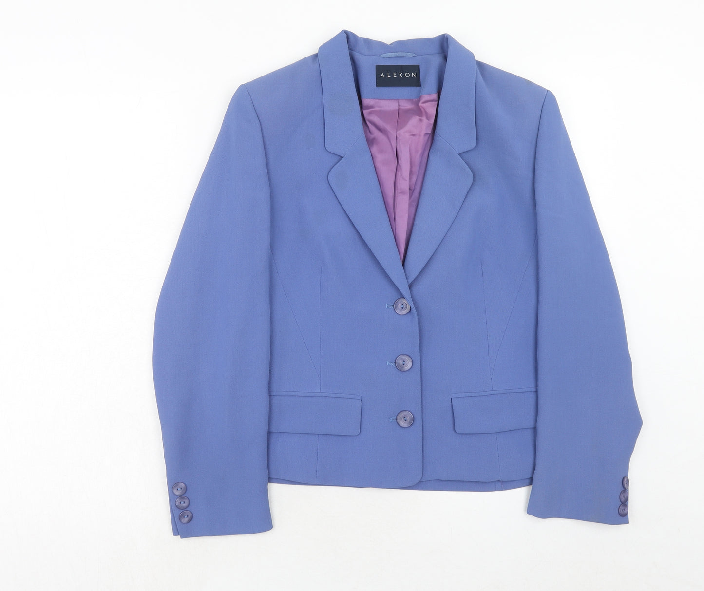 Alexon Womens Blue Polyester Jacket Blazer Size 10