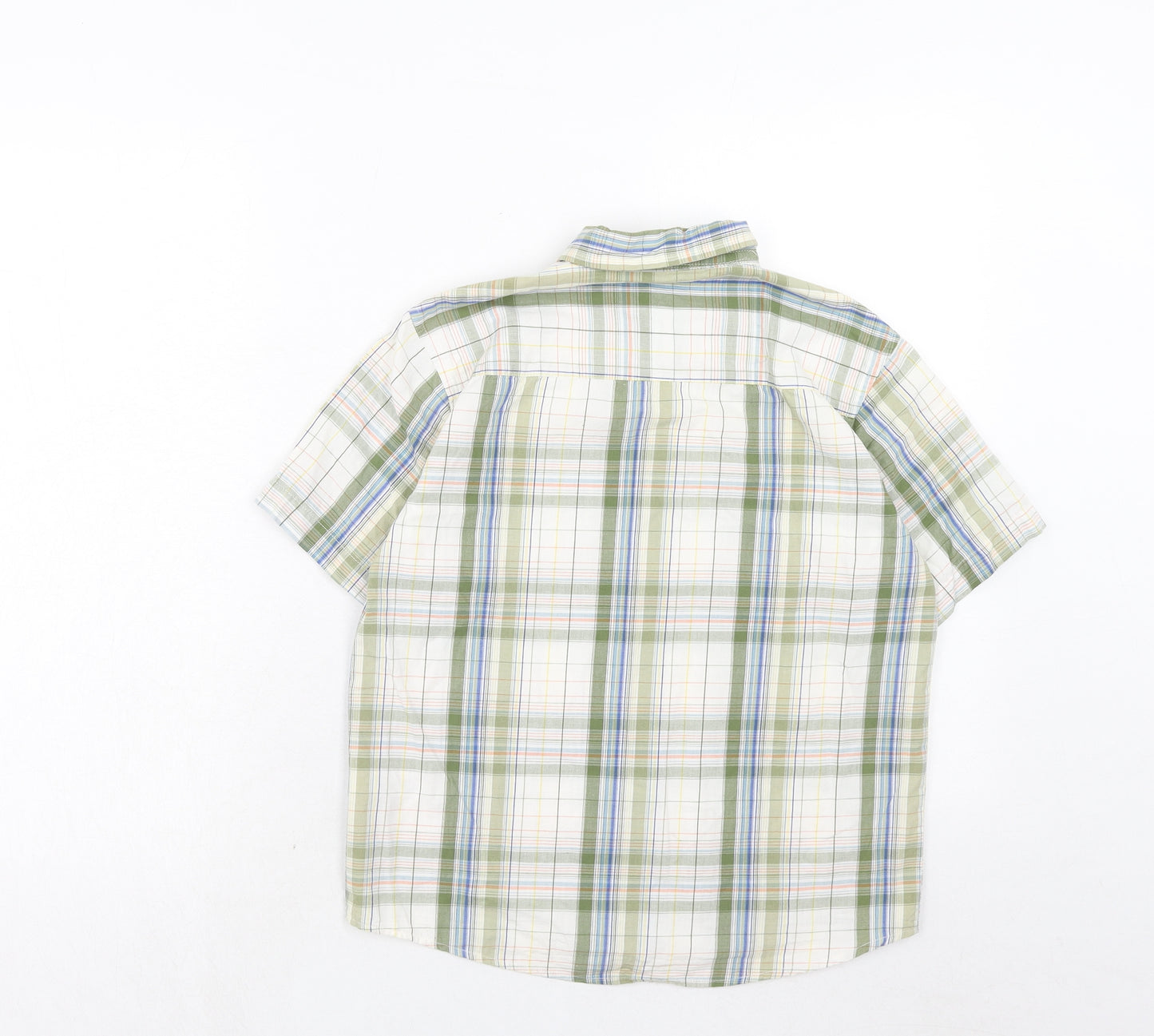 Dunnes Stores Boys Green Plaid Cotton Basic Button-Up Size 10 Years Collared Button