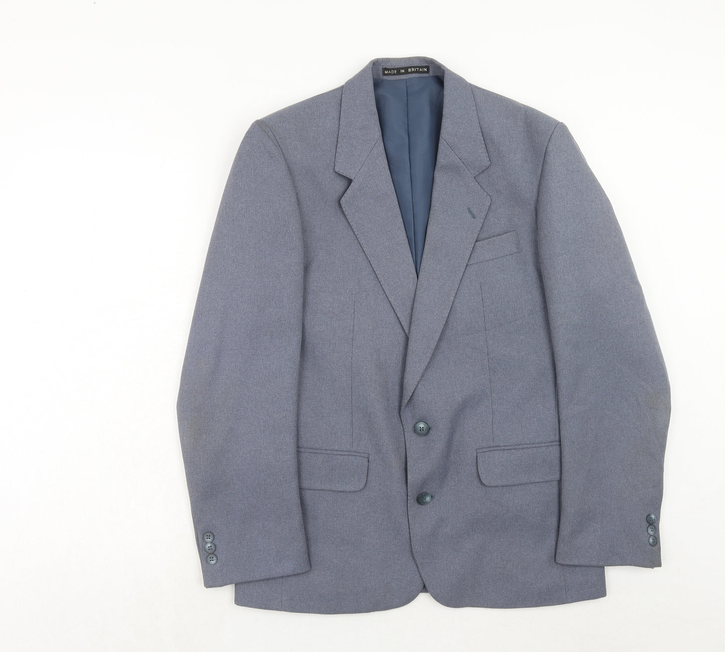 Greenwoods Mens Blue Polyester Jacket Suit Jacket Size 38 Regular