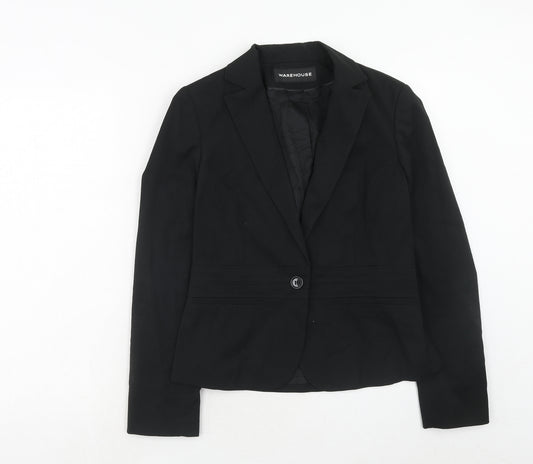 Warehouse Womens Black Polyester Jacket Suit Jacket Size 12