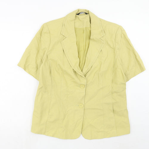 Bonmarché Womens Yellow Linen Jacket Blazer Size 22