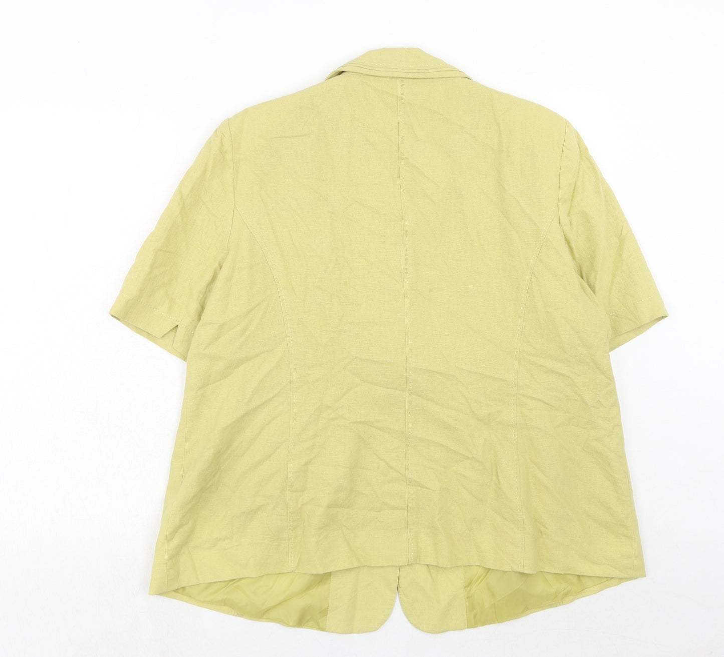 Bonmarché Womens Yellow Linen Jacket Blazer Size 22