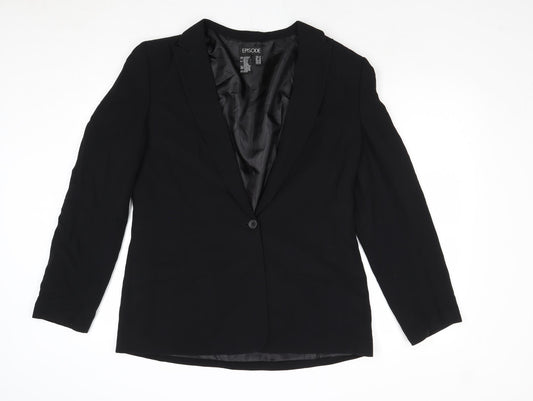 Episode Womens Black Acetate Jacket Blazer Size 16