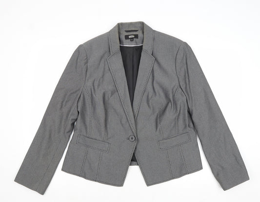 Marks and Spencer Womens Grey Polyester Jacket Blazer Size 18