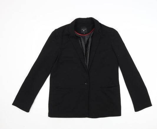 New Look Womens Black Jacket Blazer Size 10 Button