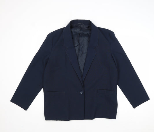 Classics Womens Blue Jacket Blazer Size 14 Button