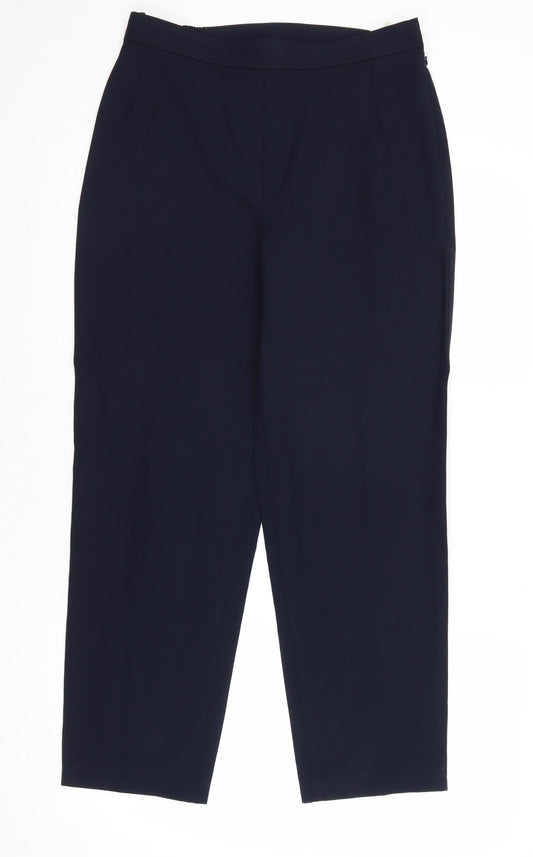 Marks and Spencer Womens Blue Polyester Dress Pants Trousers Size 10 Regular Zip