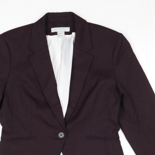 H&M Womens Purple Polyester Jacket Blazer Size 8