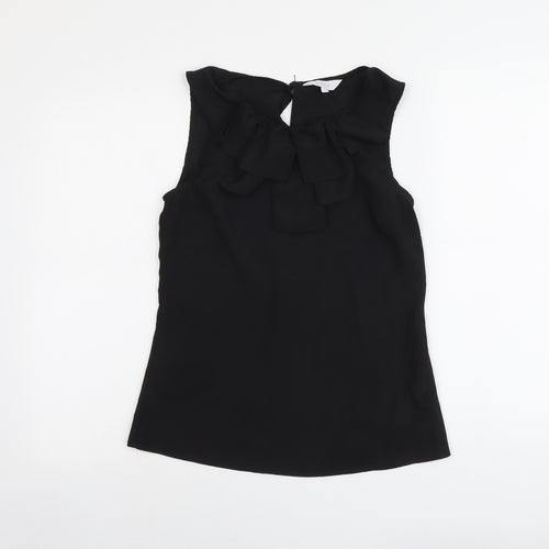 Untold Womens Black Polyester Basic Tank Size 10 Round Neck