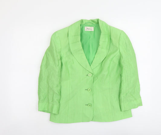 Precis Womens Green Linen Jacket Blazer Size 10