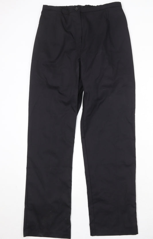 Meltemi Womens Black Polyester Trousers Size 29 in Regular Zip