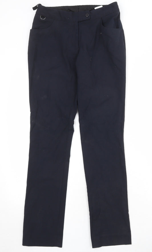 Club Class Womens Blue Polyester Trousers Size 6 Regular Zip