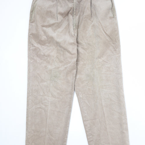 Wolsey Mens Beige Cotton Trousers Size 36 in Regular Zip