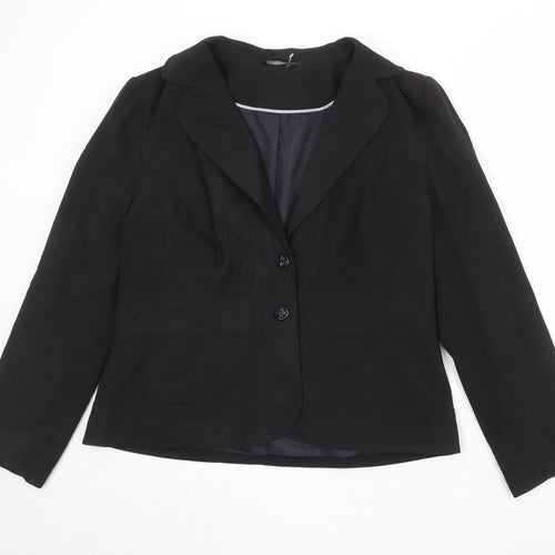 BHS Womens Black Polyester Jacket Blazer Size 16
