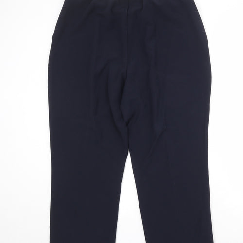 Classic Womens Blue Polyester Trousers Size 20 Regular
