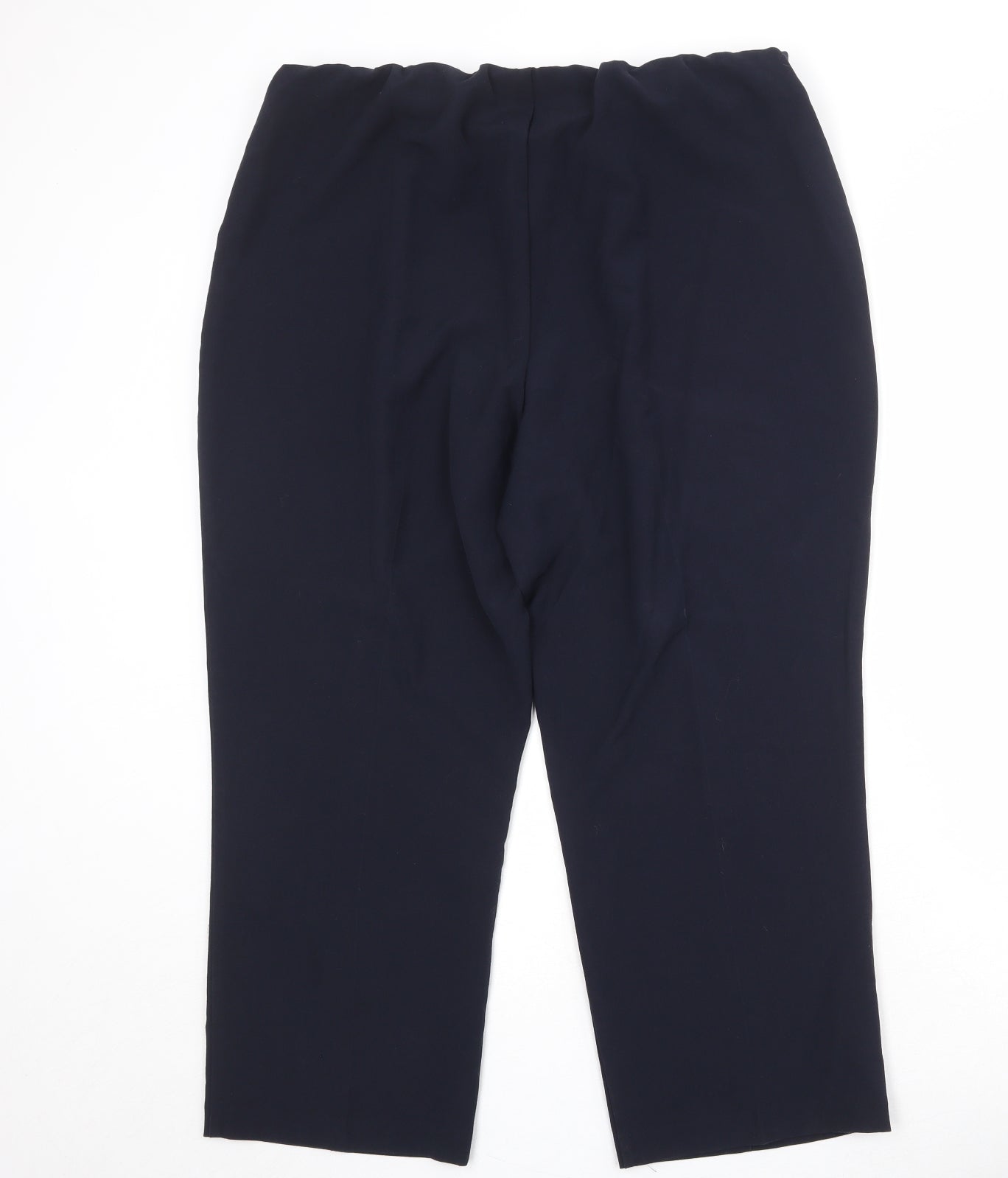 Classic Womens Blue Polyester Trousers Size 20 Regular