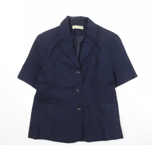 Susan Berman Womens Blue Polyester Jacket Blazer Size 10