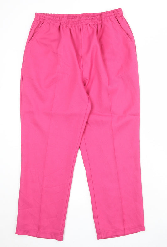 Damart Womens Pink Polyester Carrot Trousers Size 14 Regular
