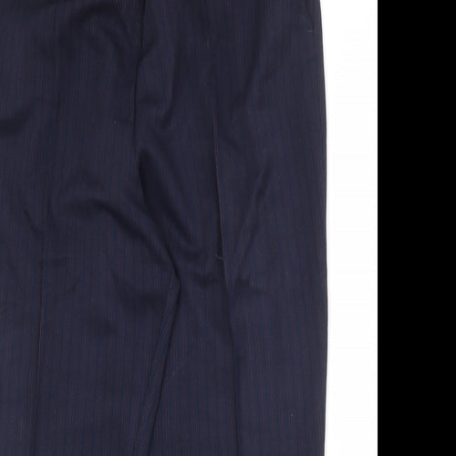 Marks and Spencer Womens Blue Striped Polyester Dress Pants Trousers Size 20 Regular