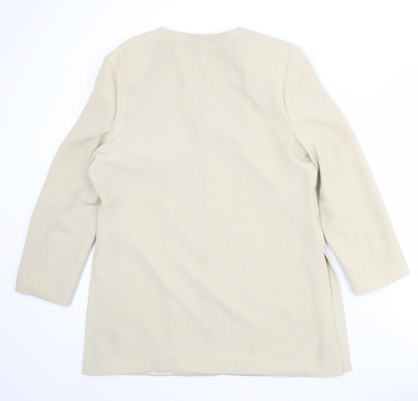 Marks and Spencer Womens Beige Polyester Jacket Blazer Size 16