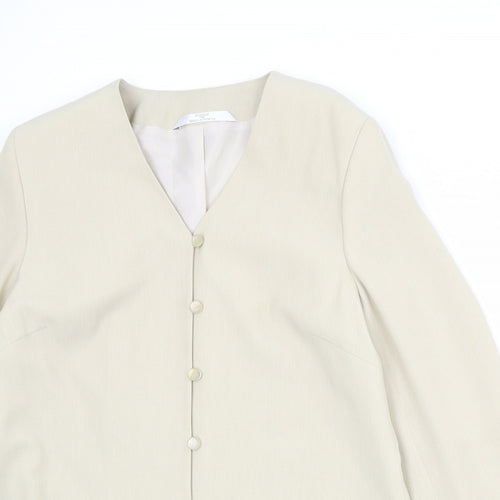 Marks and Spencer Womens Beige Polyester Jacket Blazer Size 16