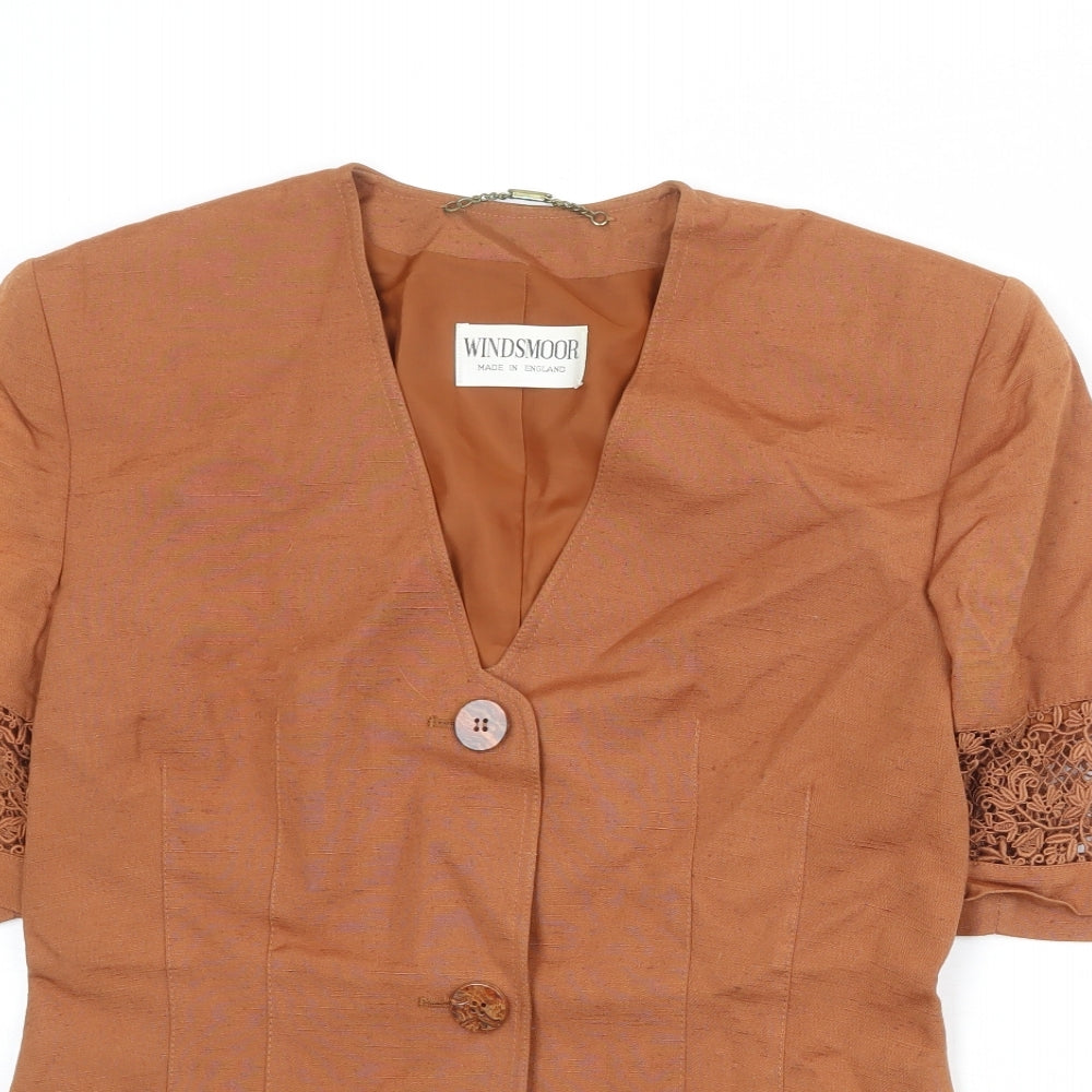 Windsmoor Womens Orange Viscose Jacket Blazer Size 8