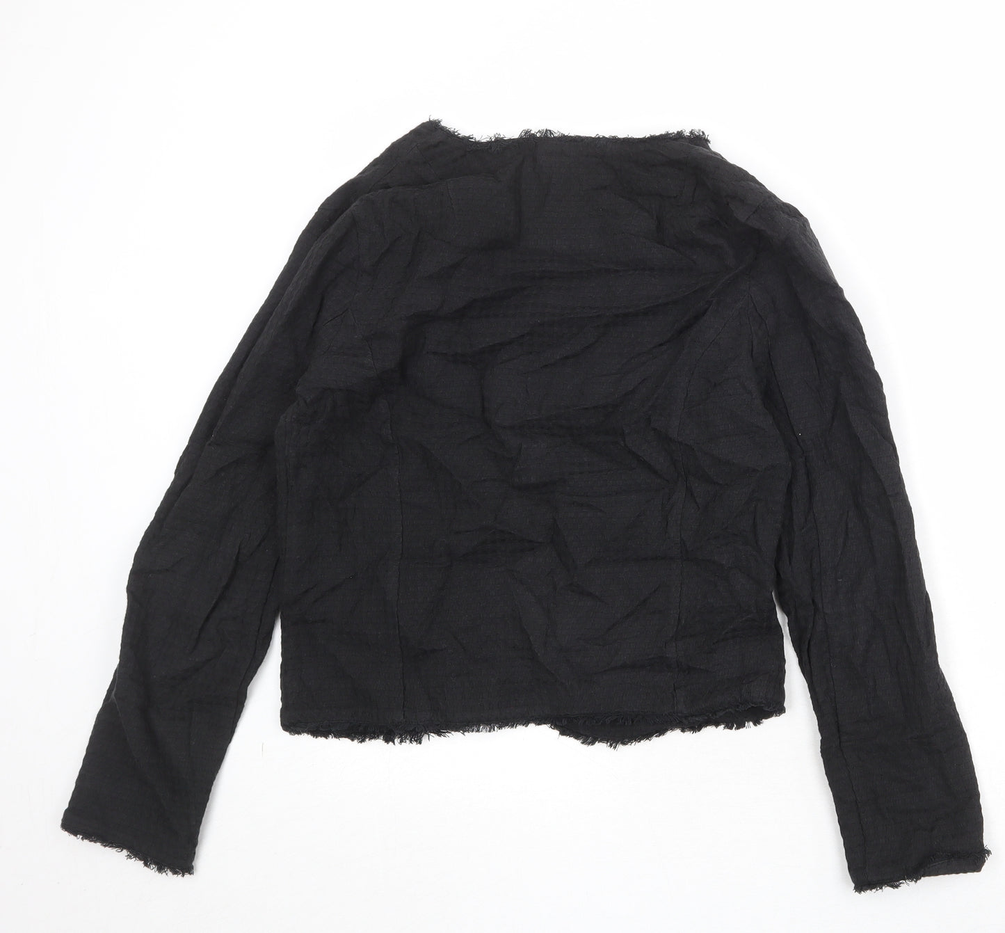 Hush Womens Black Cotton Jacket Blazer Size 10 - Open