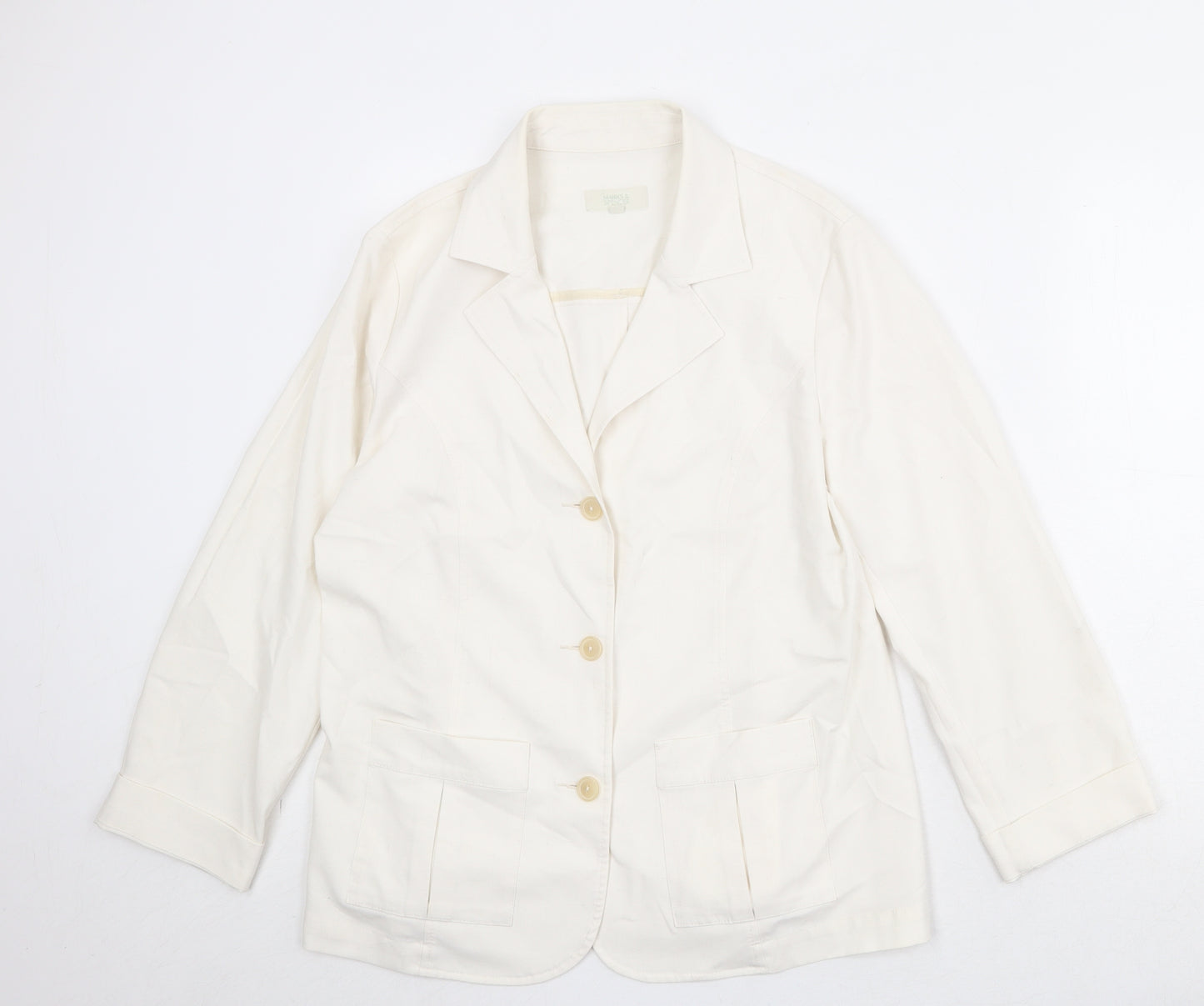 Marks and Spencer Womens Ivory Polyester Jacket Suit Jacket Size 16