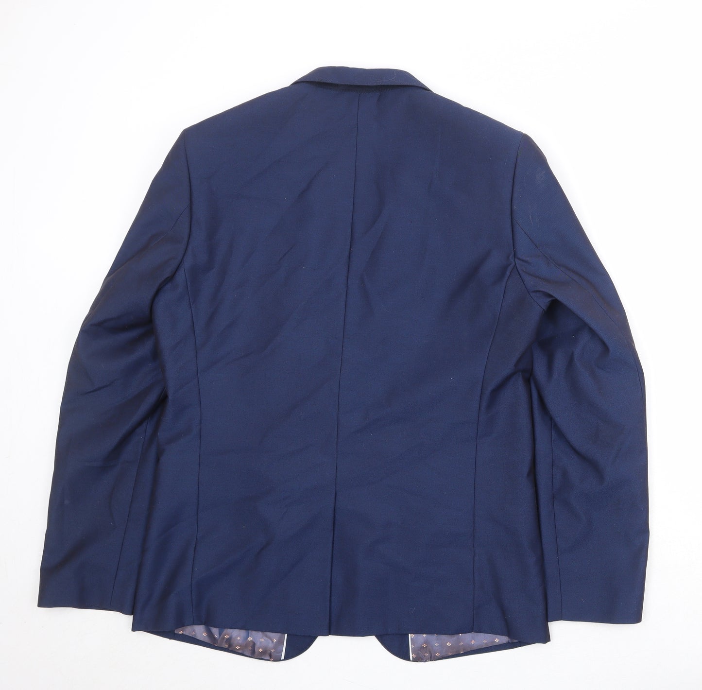 Cavani Mens Blue Polyester Jacket Suit Jacket Size 40 Regular