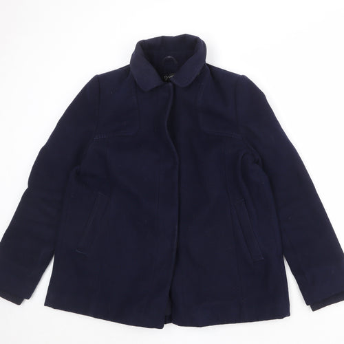 Topshop Womens Blue Jacket Size 12 Snap