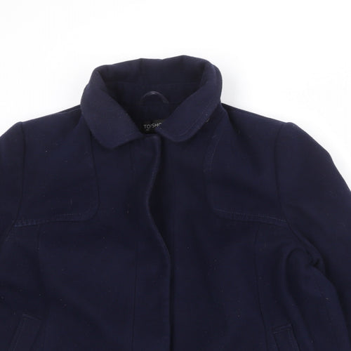 Topshop Womens Blue Jacket Size 12 Snap