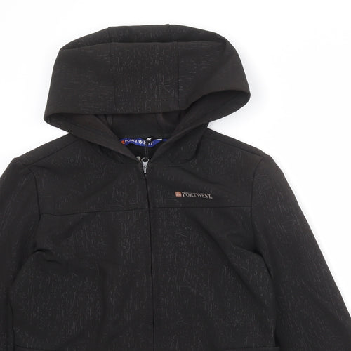 Portwest Womens Black Geometric Jacket Size 12 Zip