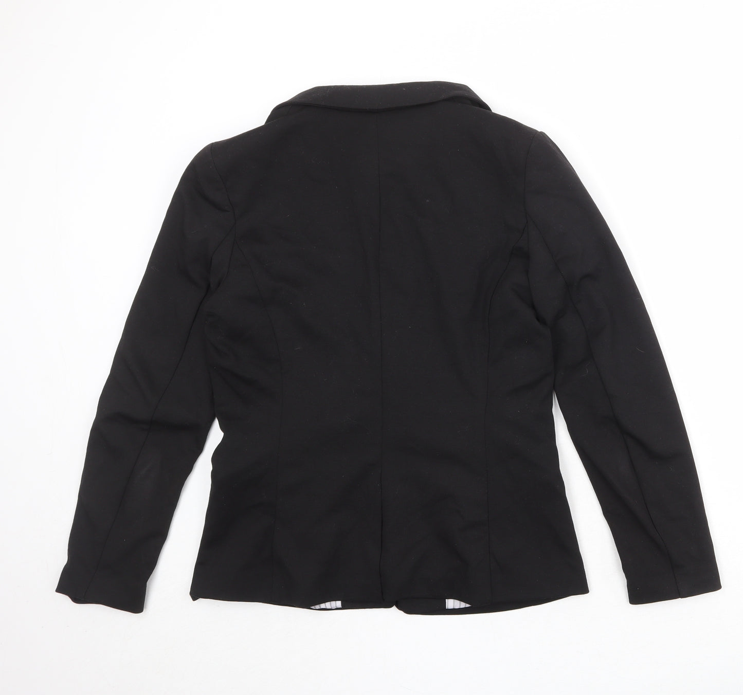 H&M Womens Black Polyester Jacket Blazer Size 16