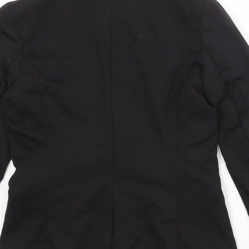 H&M Womens Black Polyester Jacket Blazer Size 16