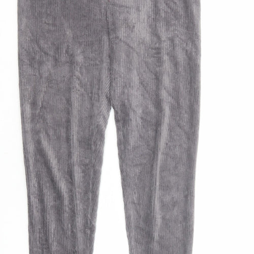 Marks and Spencer Womens Grey Cotton Trousers Size 10 Regular