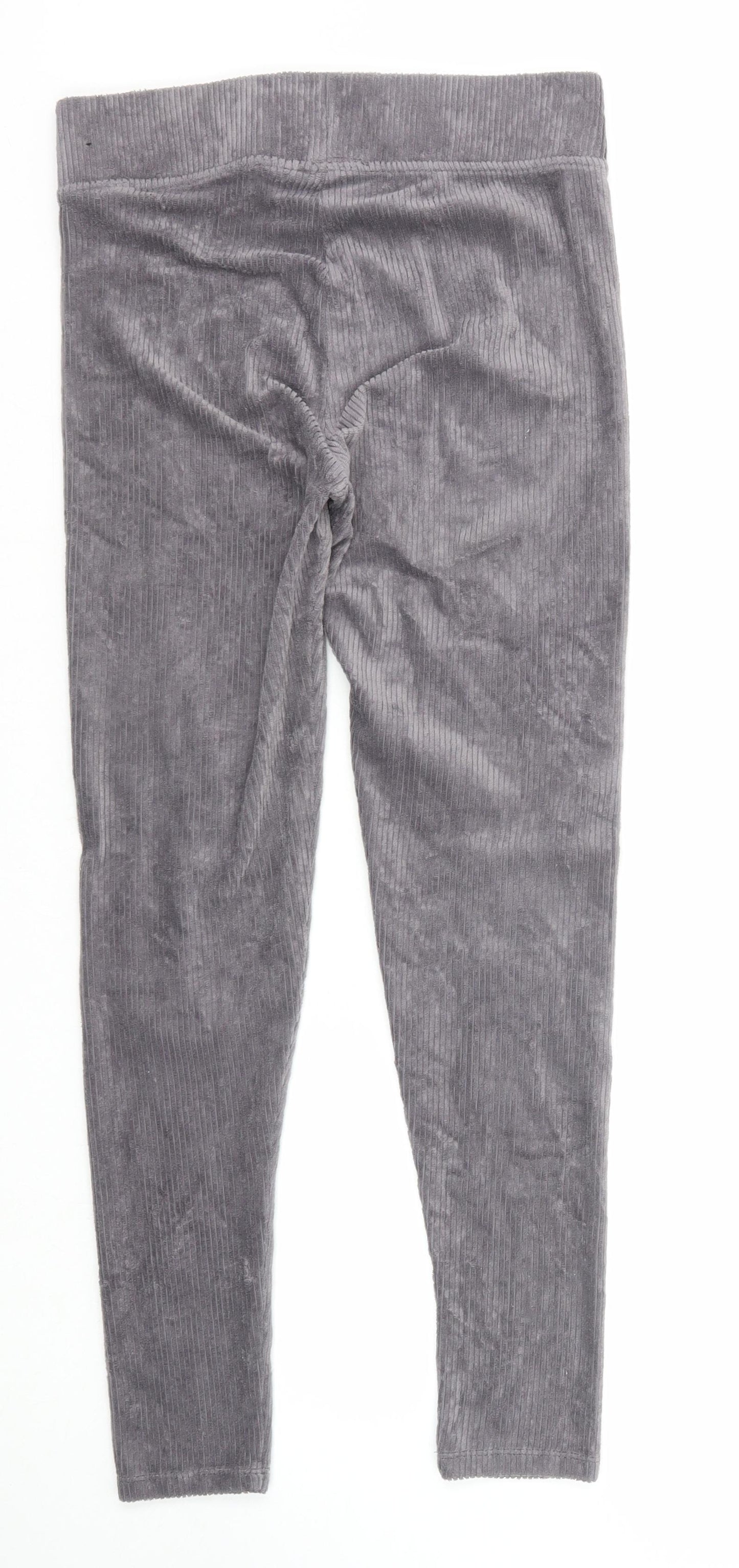 Marks and Spencer Womens Grey Cotton Trousers Size 10 Regular