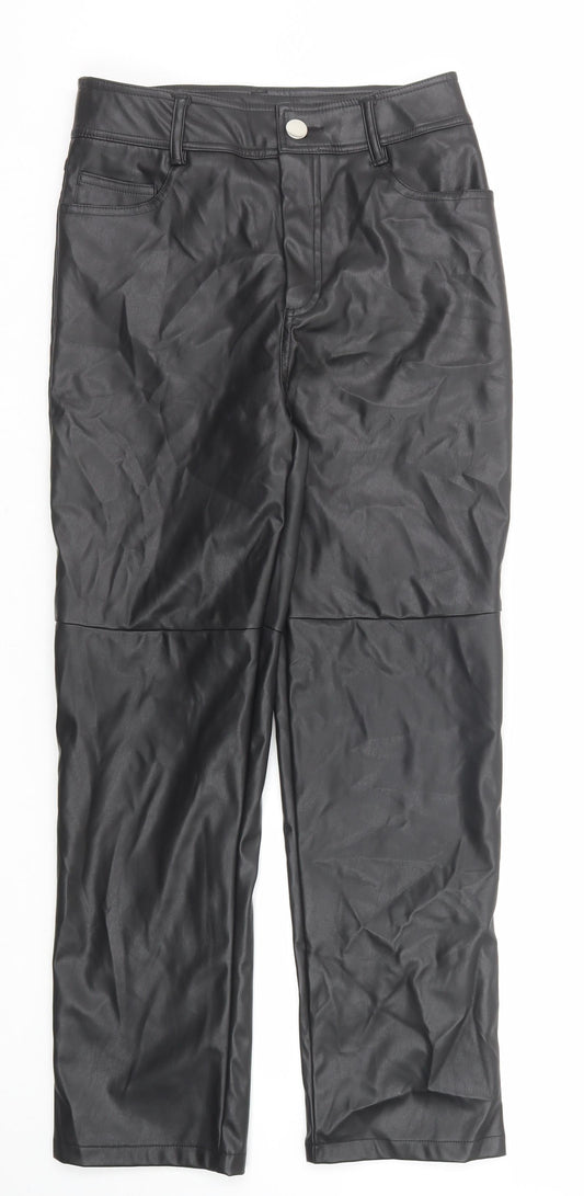 New Look Womens Black Polyester Dress Pants Trousers Size 10 Regular Zip