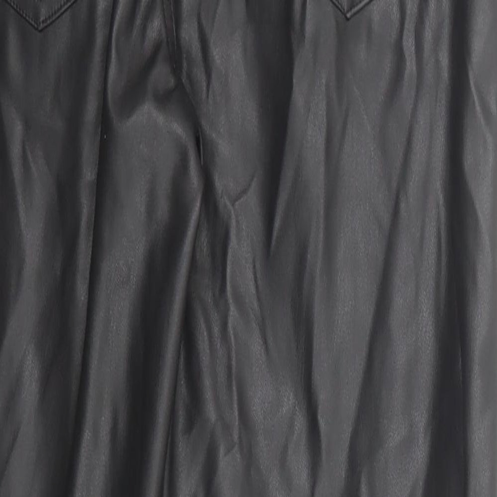 New Look Womens Black Polyester Dress Pants Trousers Size 10 Regular Zip