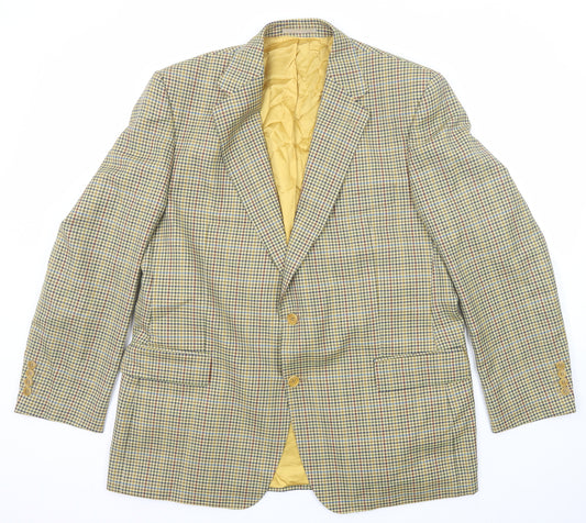 Eric Spencer Mens Multicoloured Geometric Polyester Jacket Blazer Size 46 Regular