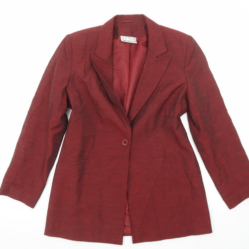Style Unlimited Womens Red Jacket Blazer Size 12 Button