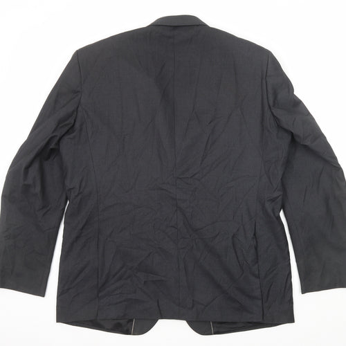 Terry de Havilland Mens Grey Polyester Jacket Suit Jacket Size 46 Regular