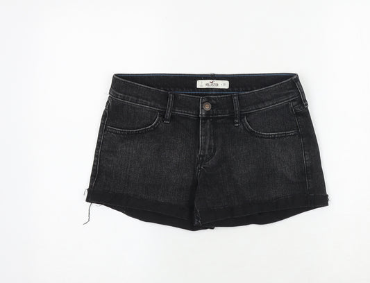 Hollister Womens Black Cotton Hot Pants Shorts Size 27 in Regular Zip