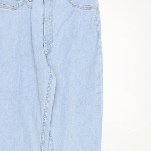 H&M Girls Blue Cotton Bootcut Jeans Size 12-13 Years Regular Zip