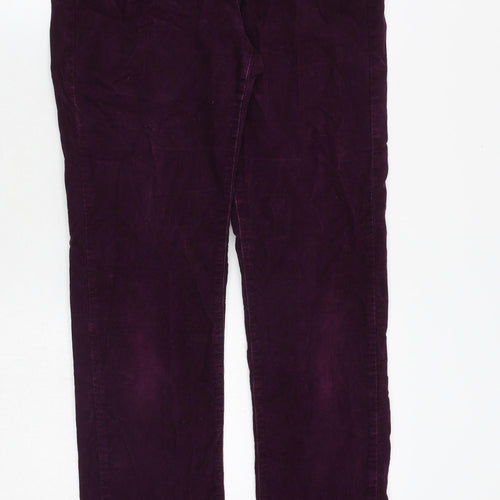 John Lewis Womens Purple Cotton Trousers Size 10 Regular Zip