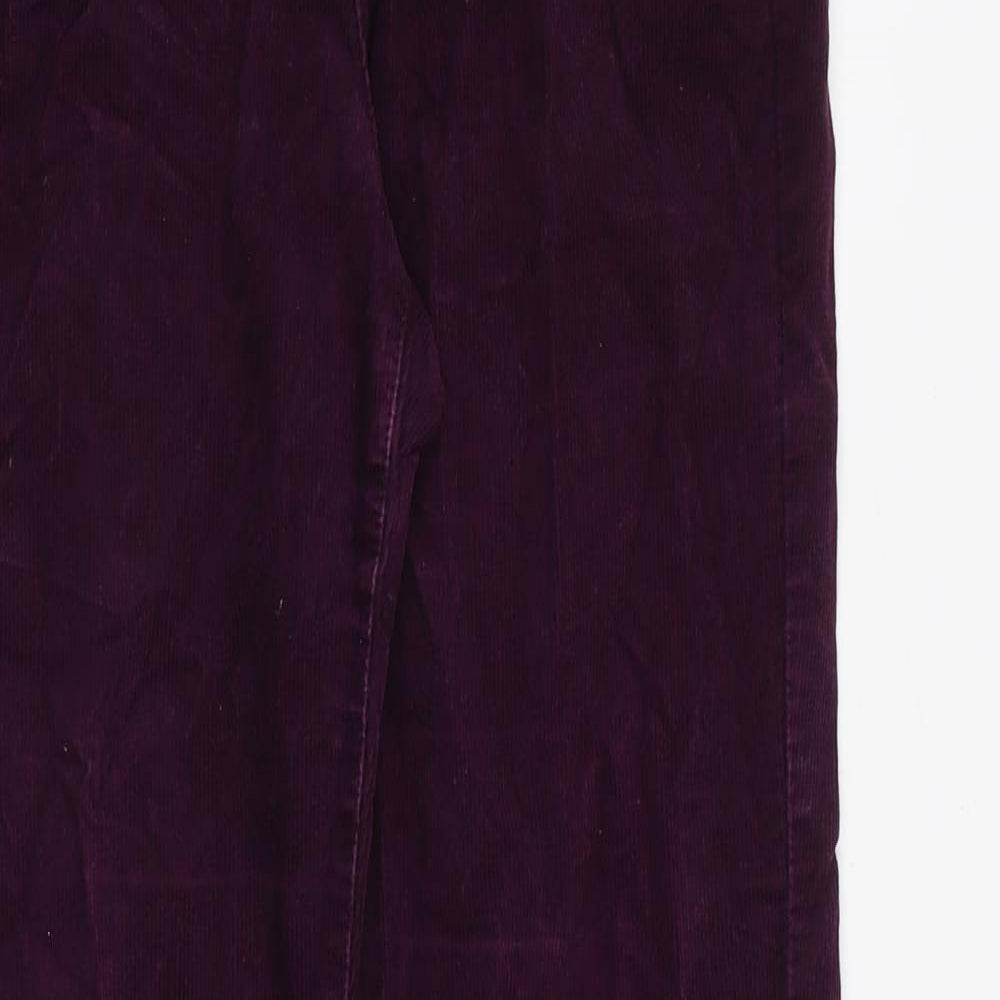 John Lewis Womens Purple Cotton Trousers Size 10 Regular Zip