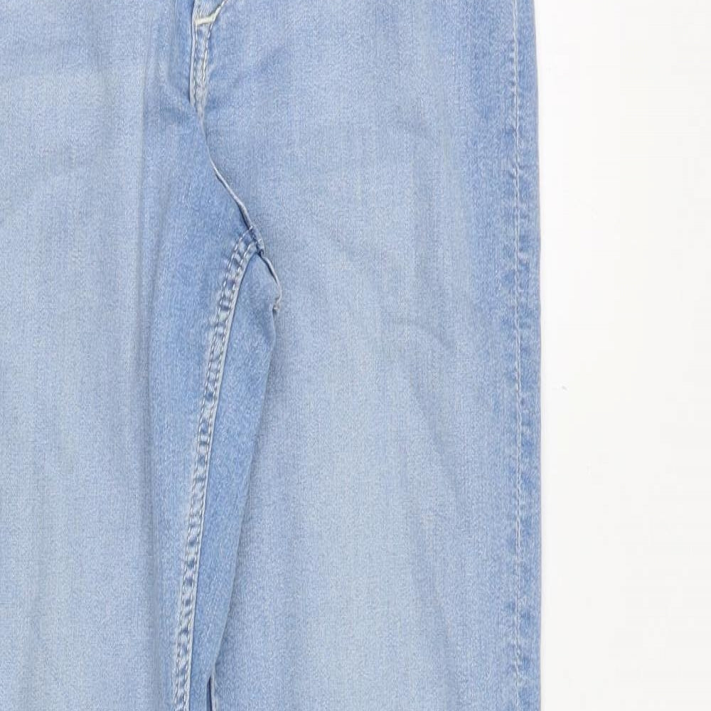 H&M Girls Blue Cotton Skinny Jeans Size 13-14 Years Regular Zip