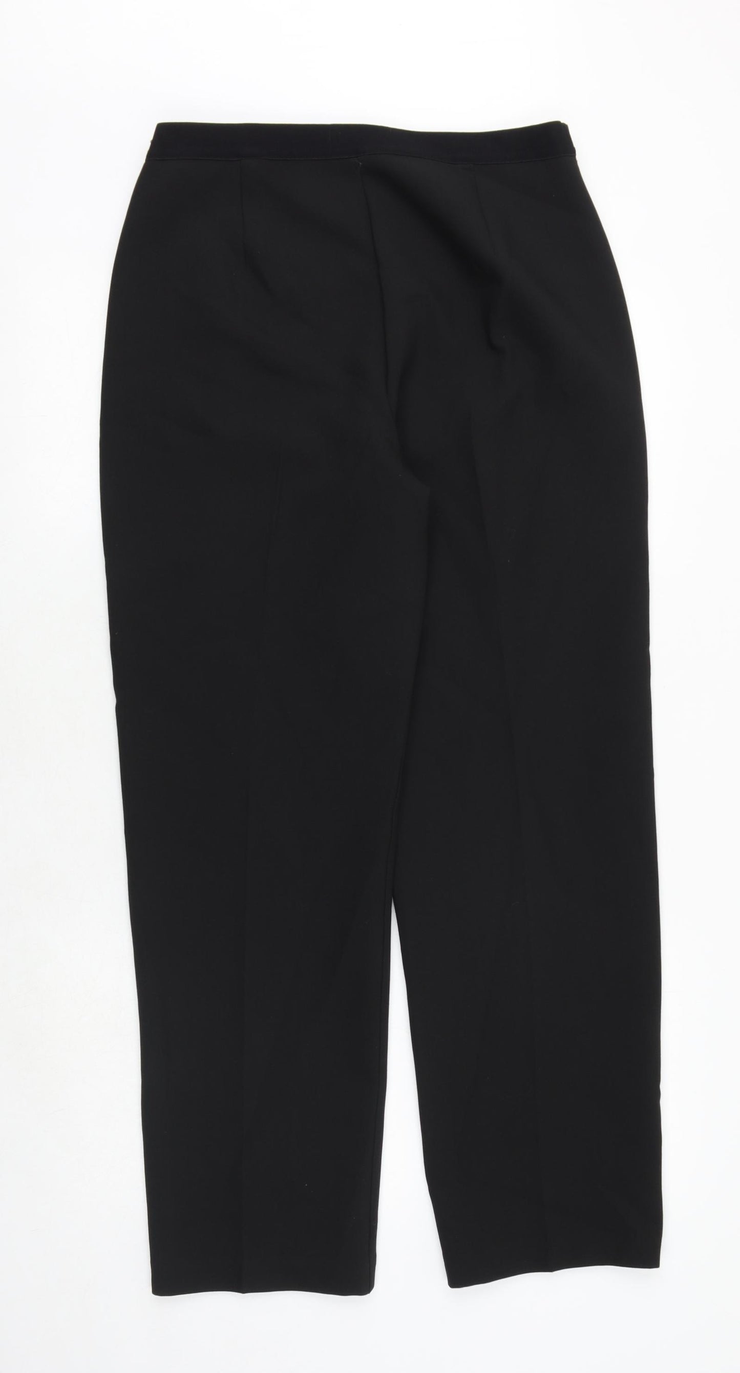 Marks and Spencer Womens Black Polyester Dress Pants Trousers Size 12 Regular Zip