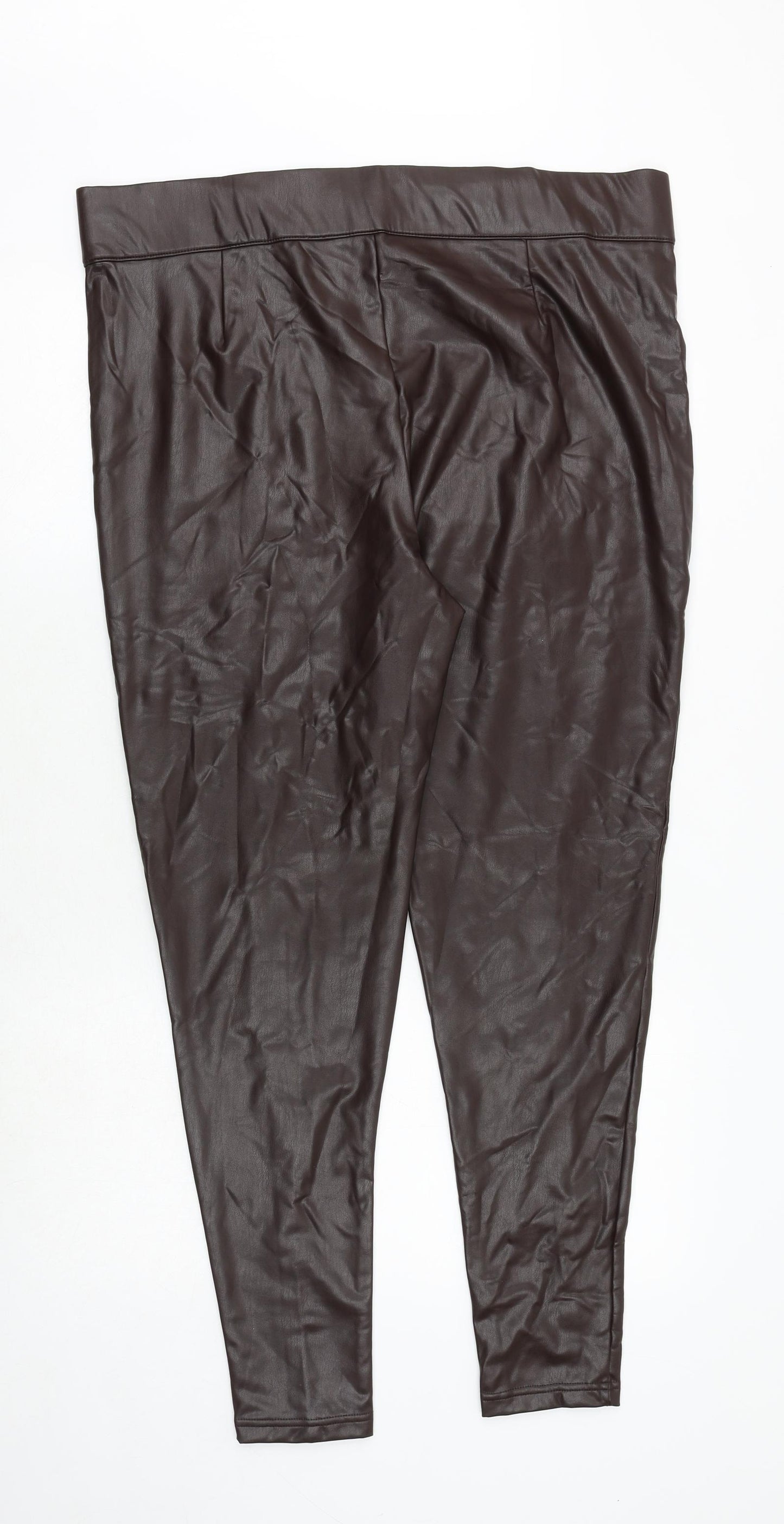 Marks and Spencer Womens Brown Polyurethane Dress Pants Trousers Size 20 Regular